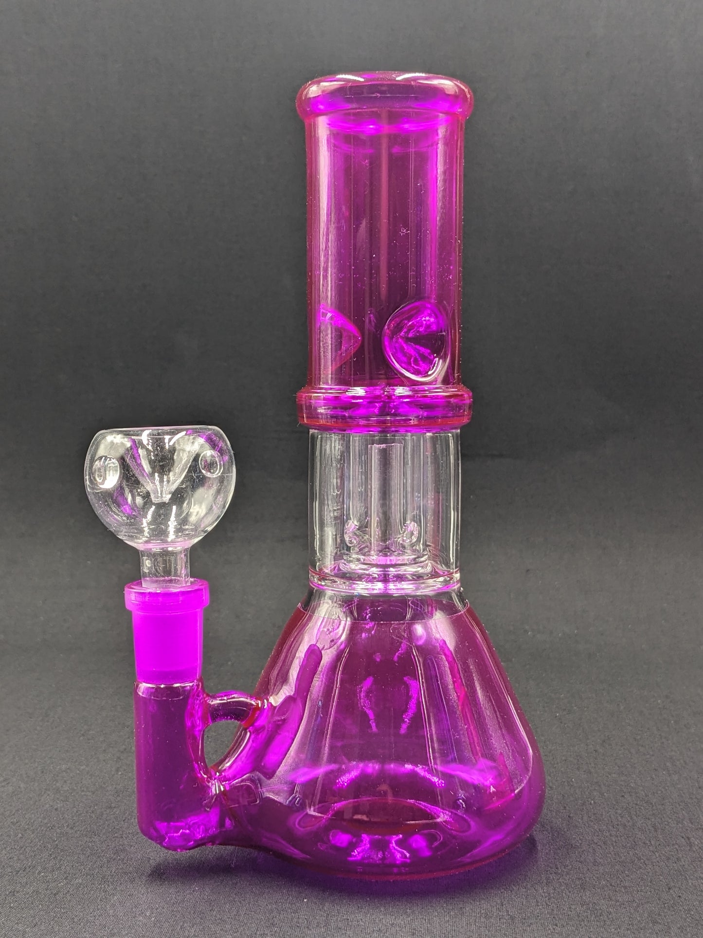 8" Glass Water Pipe Bong SL Magenta + 5 FREE Screens