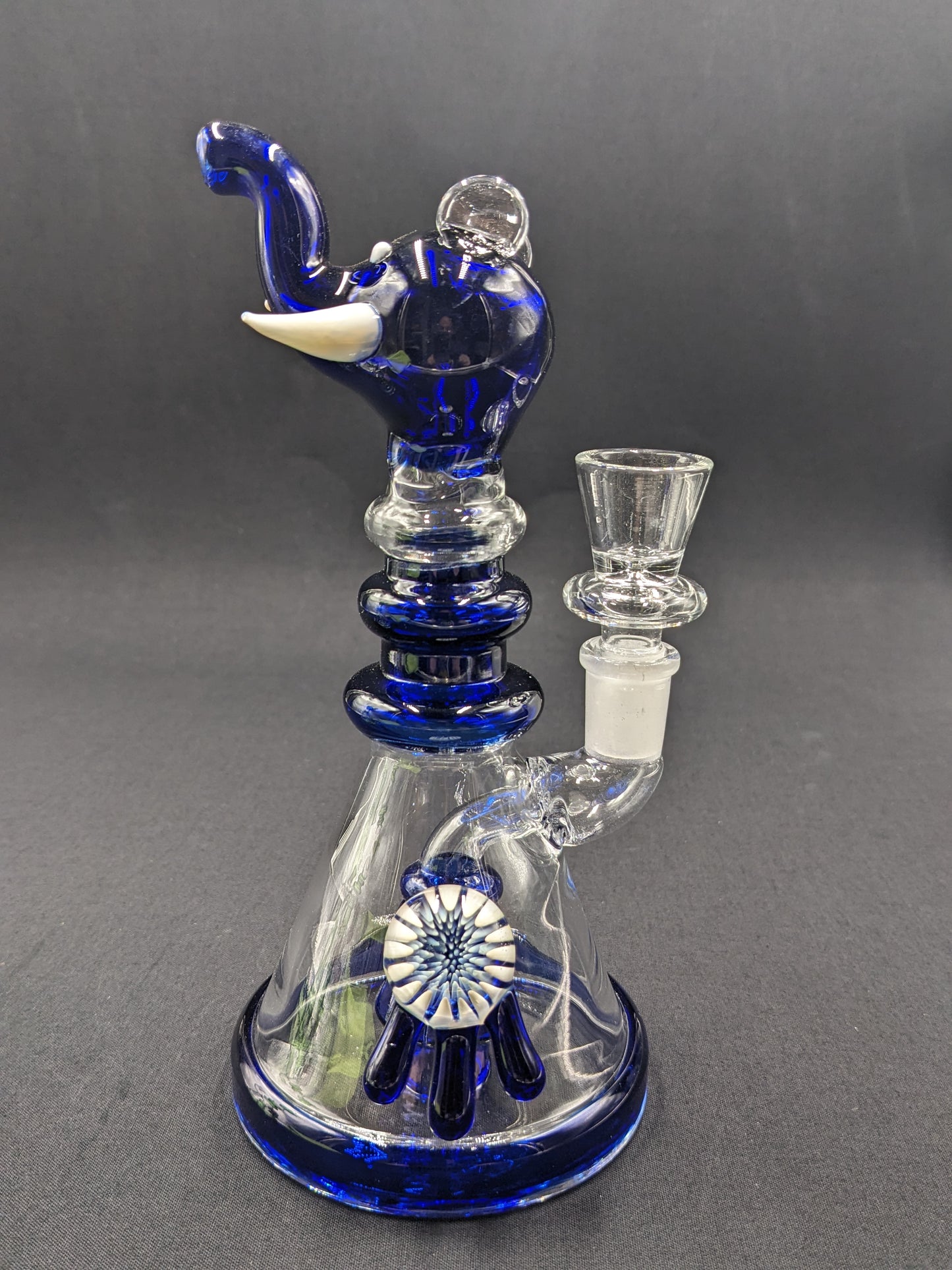 8" Glass Water Pipe Bong Elephant Blue