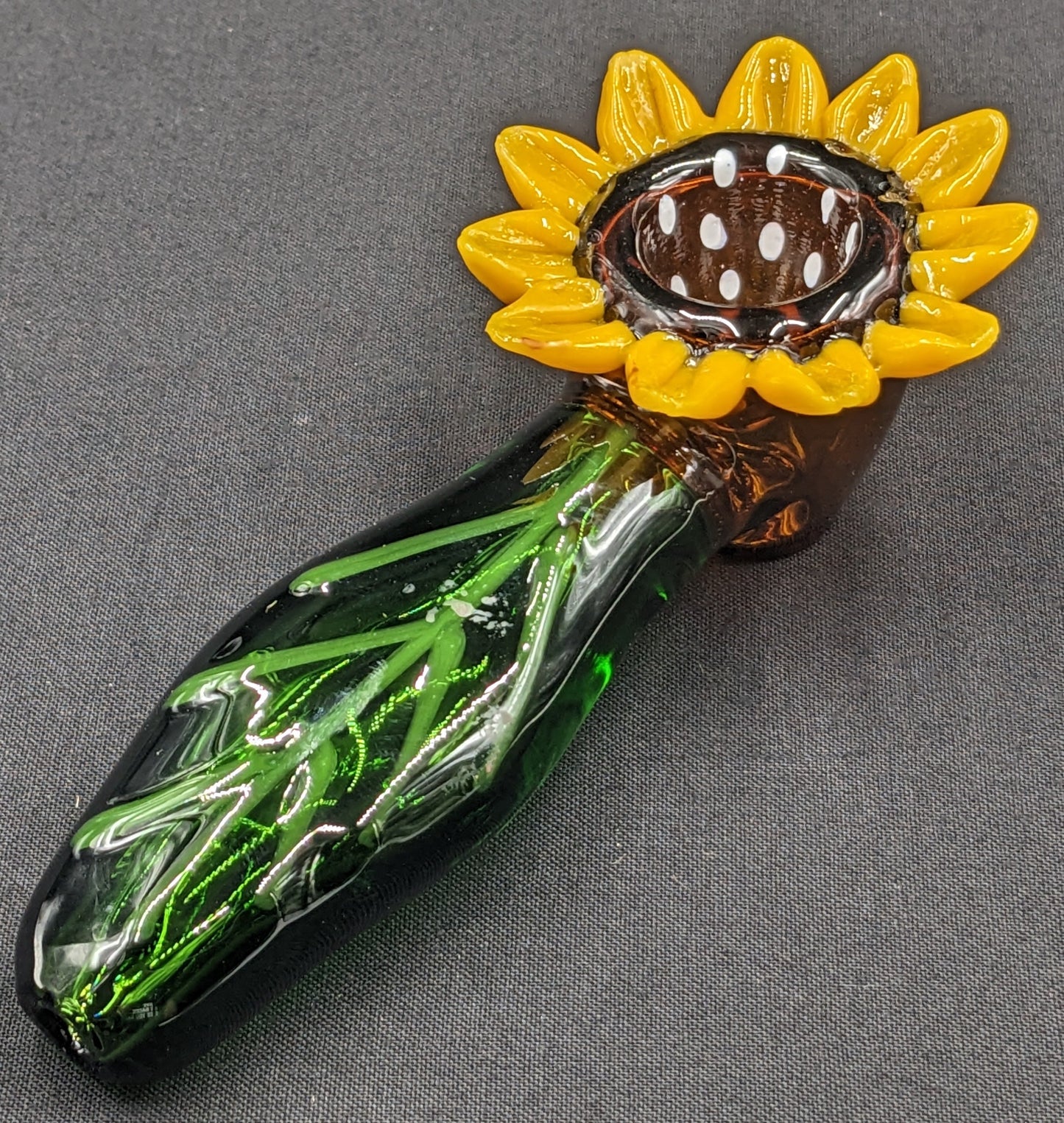 4.5" Glass Spoon Yellow Flower
