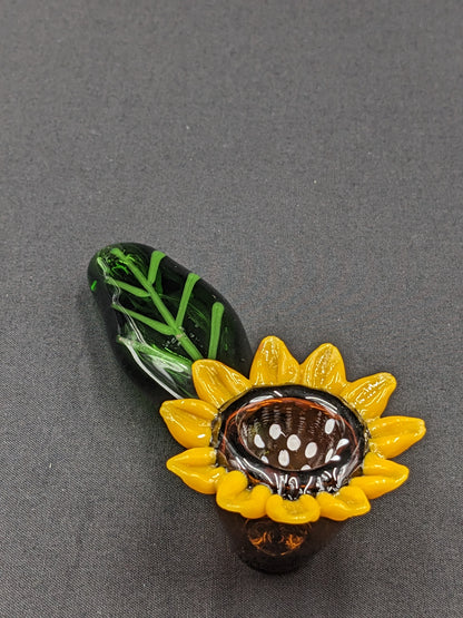 4.5" Glass Spoon Yellow Flower