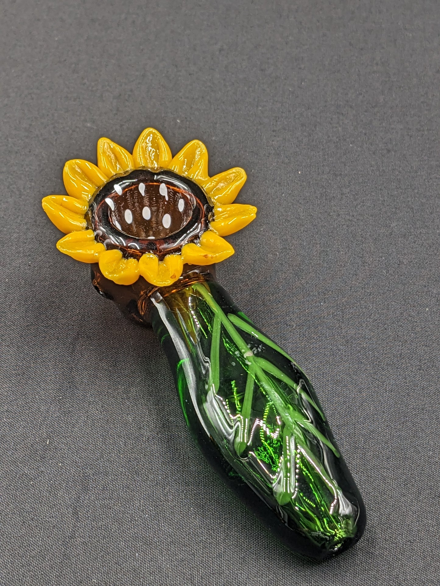 4.5" Glass Spoon Yellow Flower