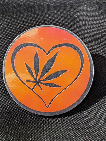 63MM Metal Grinder 4 Piece Set Heart Orange