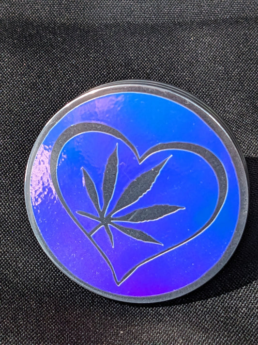 63MM Metal Grinder 4 Piece Set Heart Purple