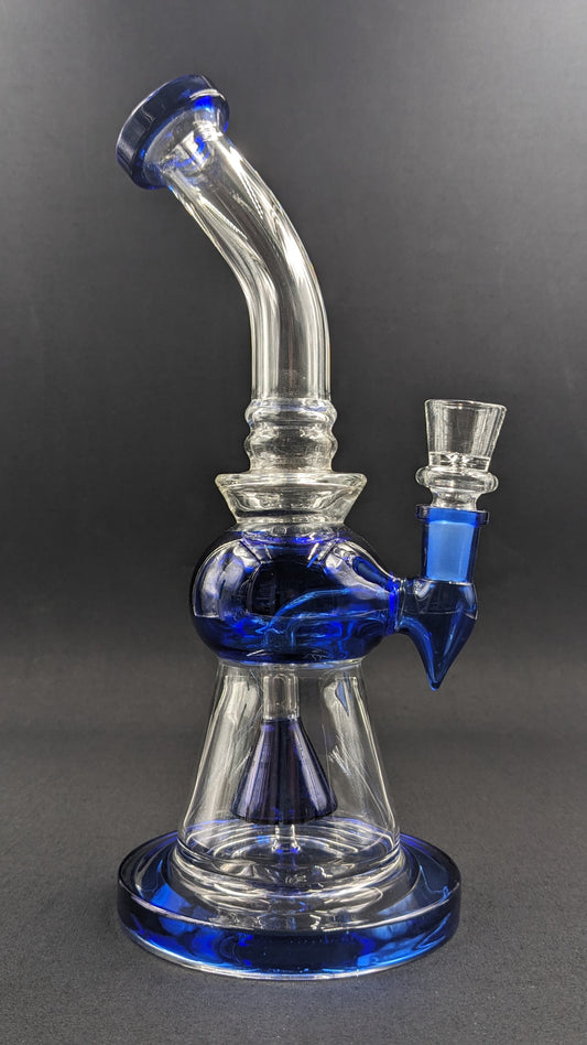 10.5" Glass Water Pipe Bong Thick Bent Neck Blue 33