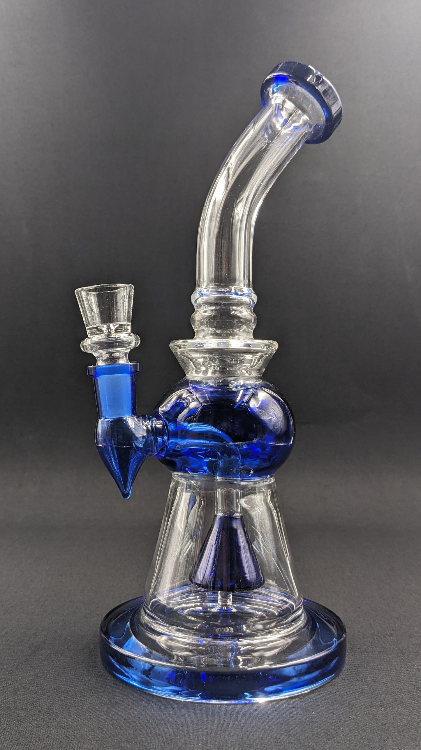 10.5" Glass Water Pipe Bong Thick Bent Neck Blue 33