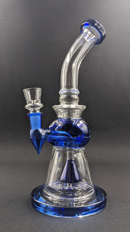 10.5" Glass Water Pipe Bong Thick Bent Neck Blue 33