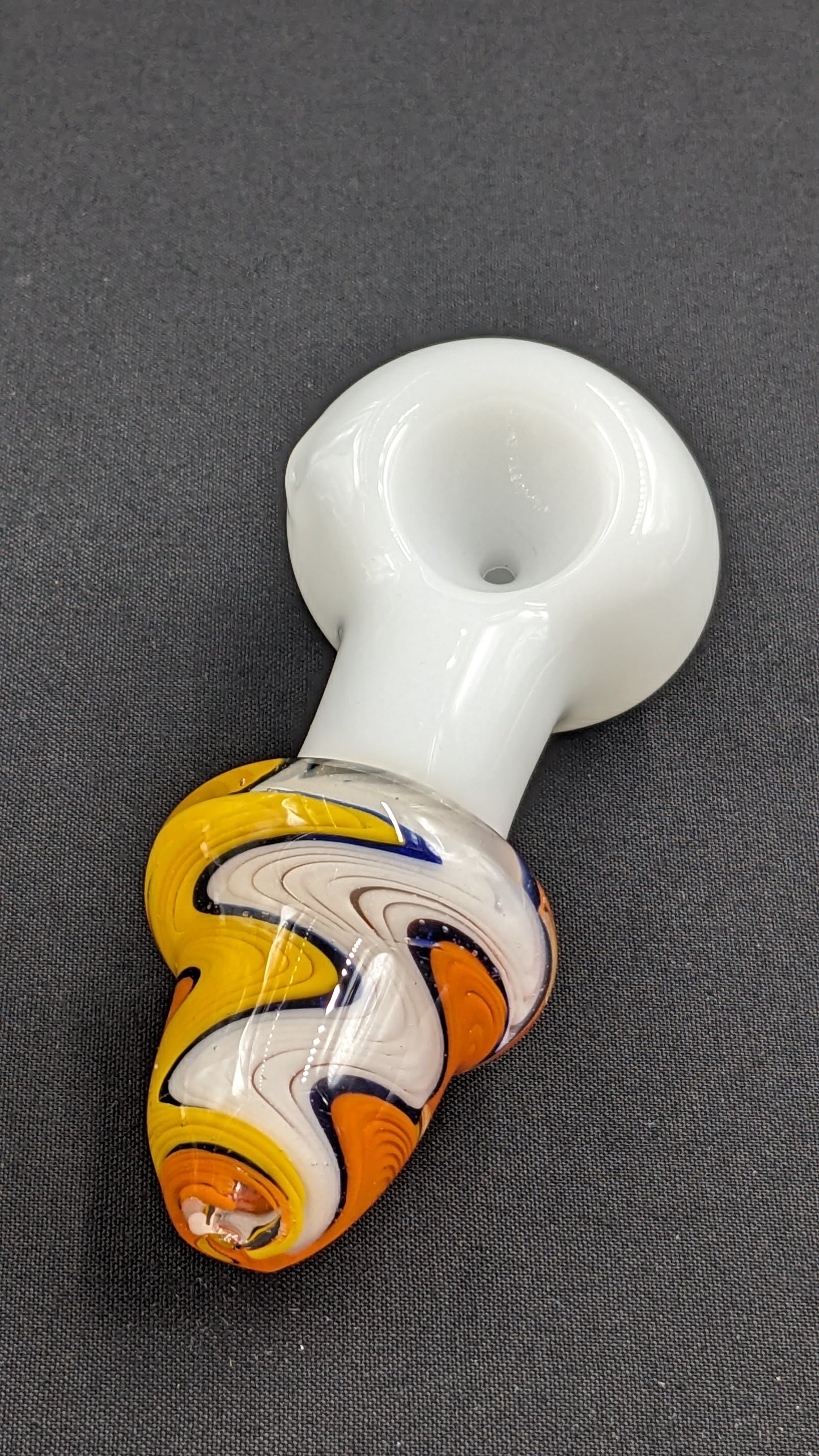 4" Glass Spoon Mixed Swirl O/Y/W