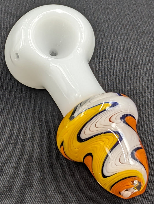 4" Glass Spoon Mixed Swirl O/Y/W