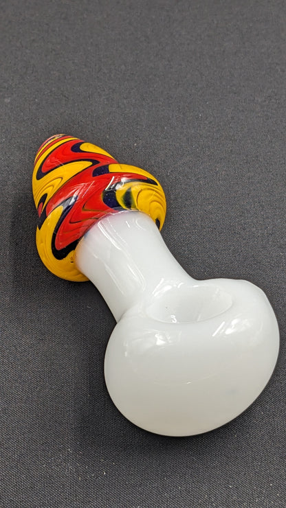 4" Glass Spoon Mixed Swirl R/Y