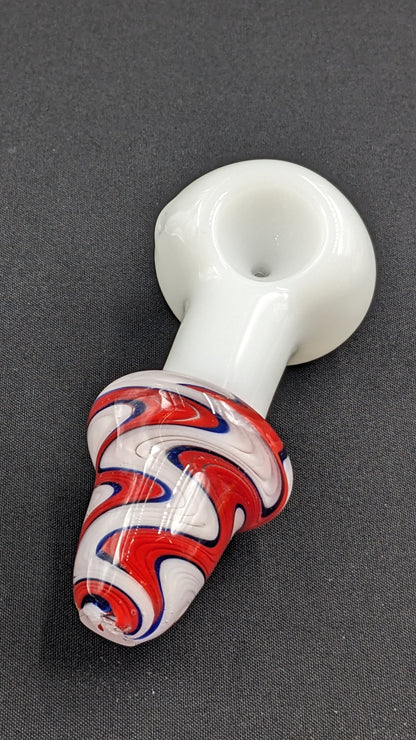 4" Glass Spoon Mixed Swirl R/W