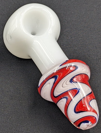 4" Glass Spoon Mixed Swirl R/W