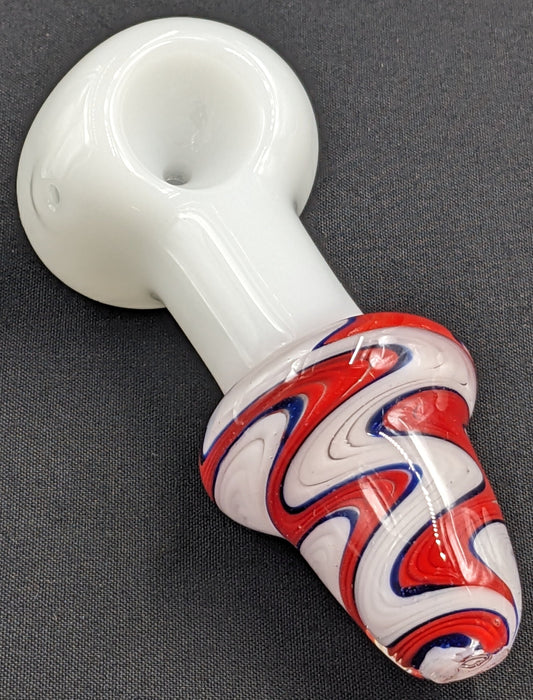 4" Glass Spoon Mixed Swirl R/W