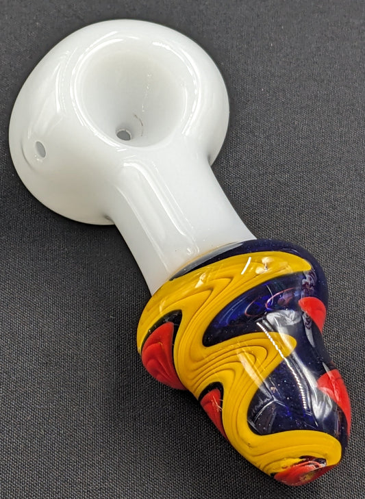 4" Glass Spoon Mixed Swirl B/Y/R