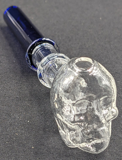 5" Glass Oil Burner Skull Blue