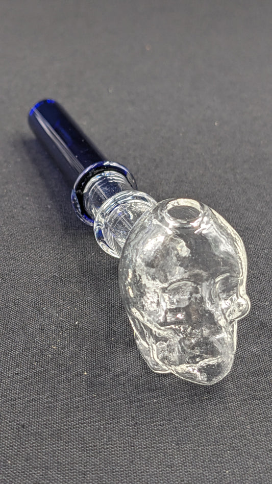 5" Glass Oil Burner Skull Blue