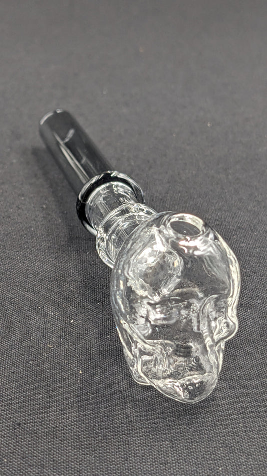 5" Glass Oil Burner Skull Gray