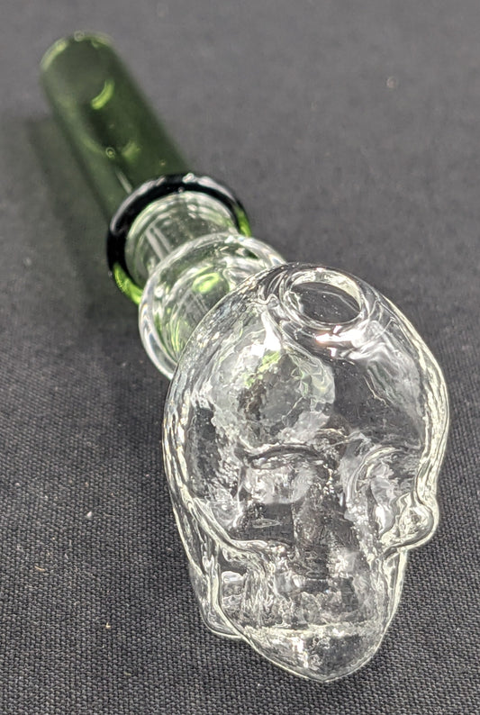 5" Glass Oil Burner Skull Green
