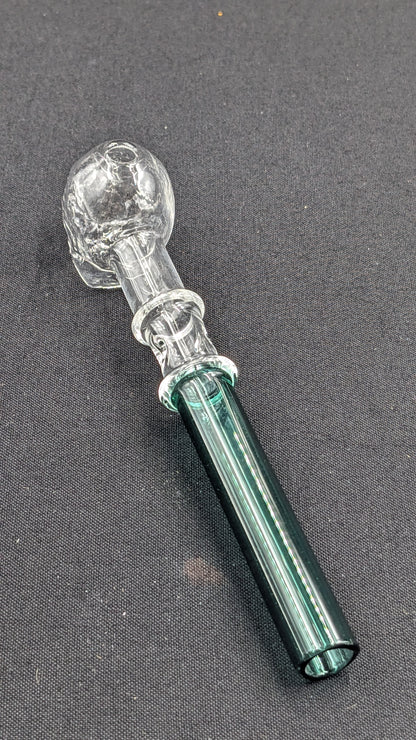 5" Glass Oil Burner Skull Dark Green