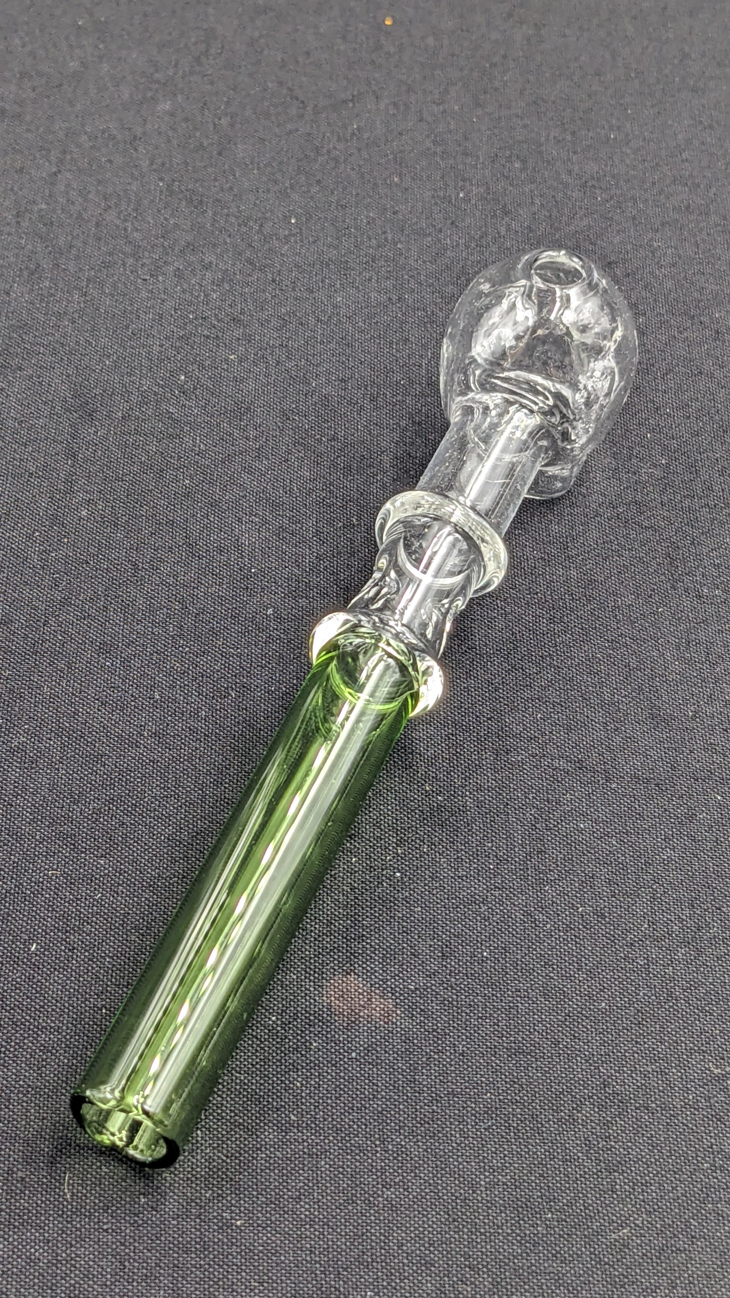 5" Glass Oil Burner Skull Green