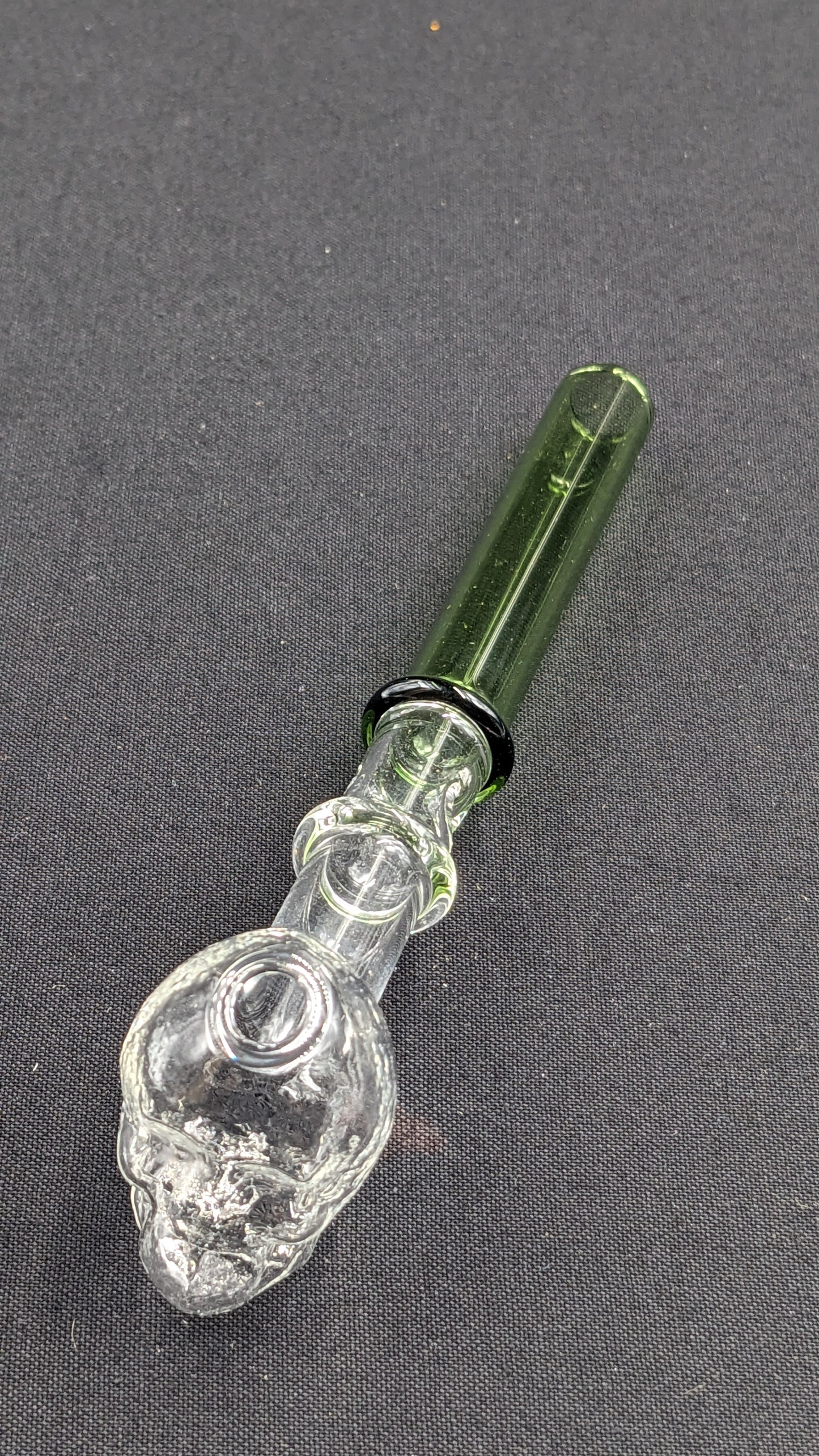 5" Glass Oil Burner Skull Green