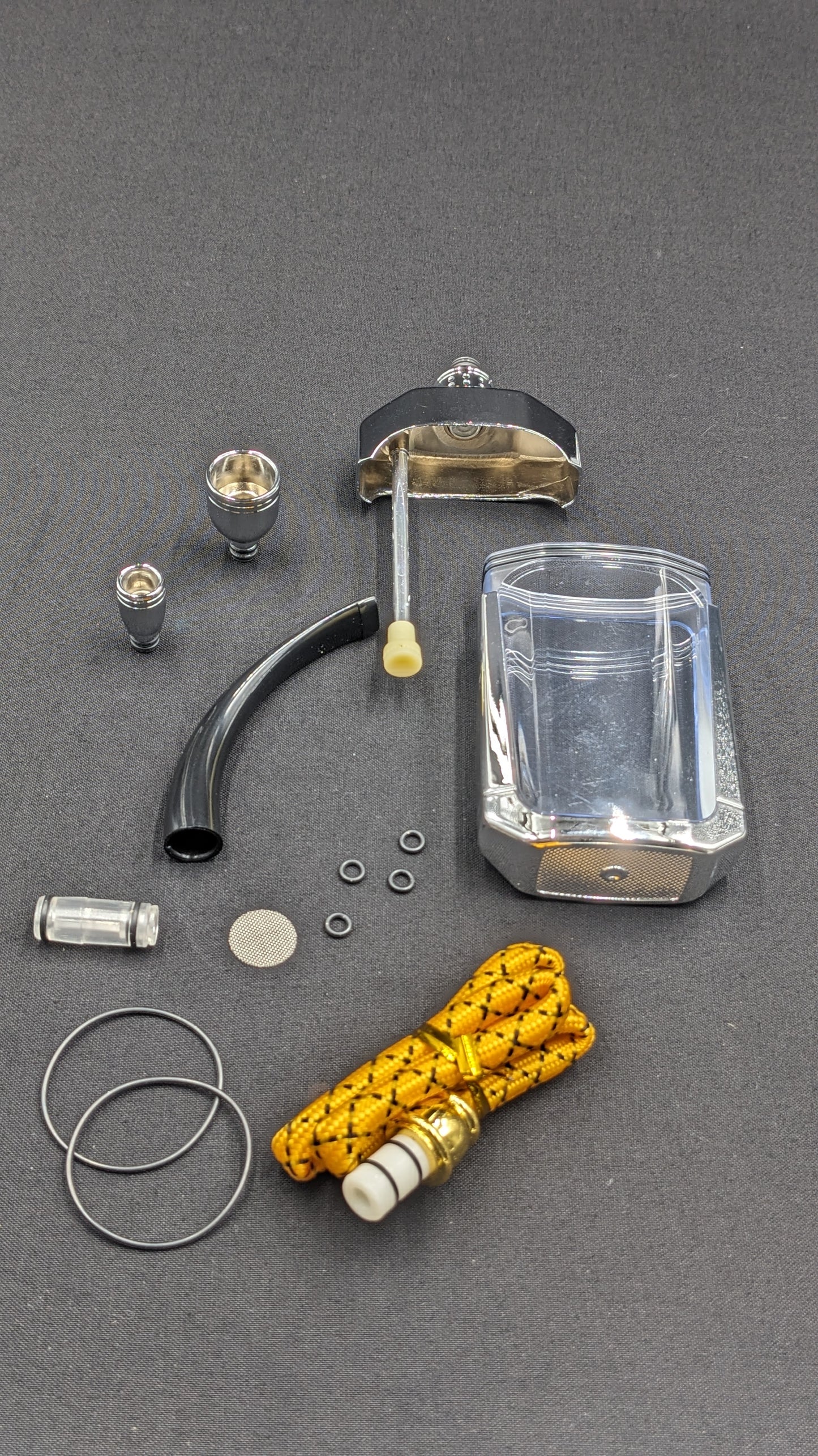 6.5" Water Pipe Bong w/ Multiple Adaptors Silver