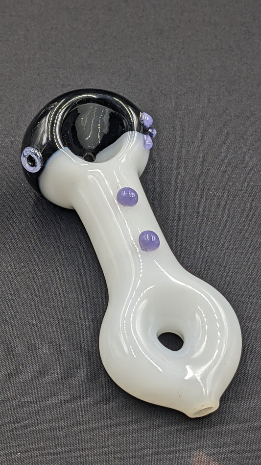 4" Glass Spoon White Tube 01