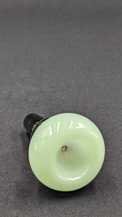 14mm Male Slide Bowl Glass for Water Pipes - BW07 Gold Fummed Green