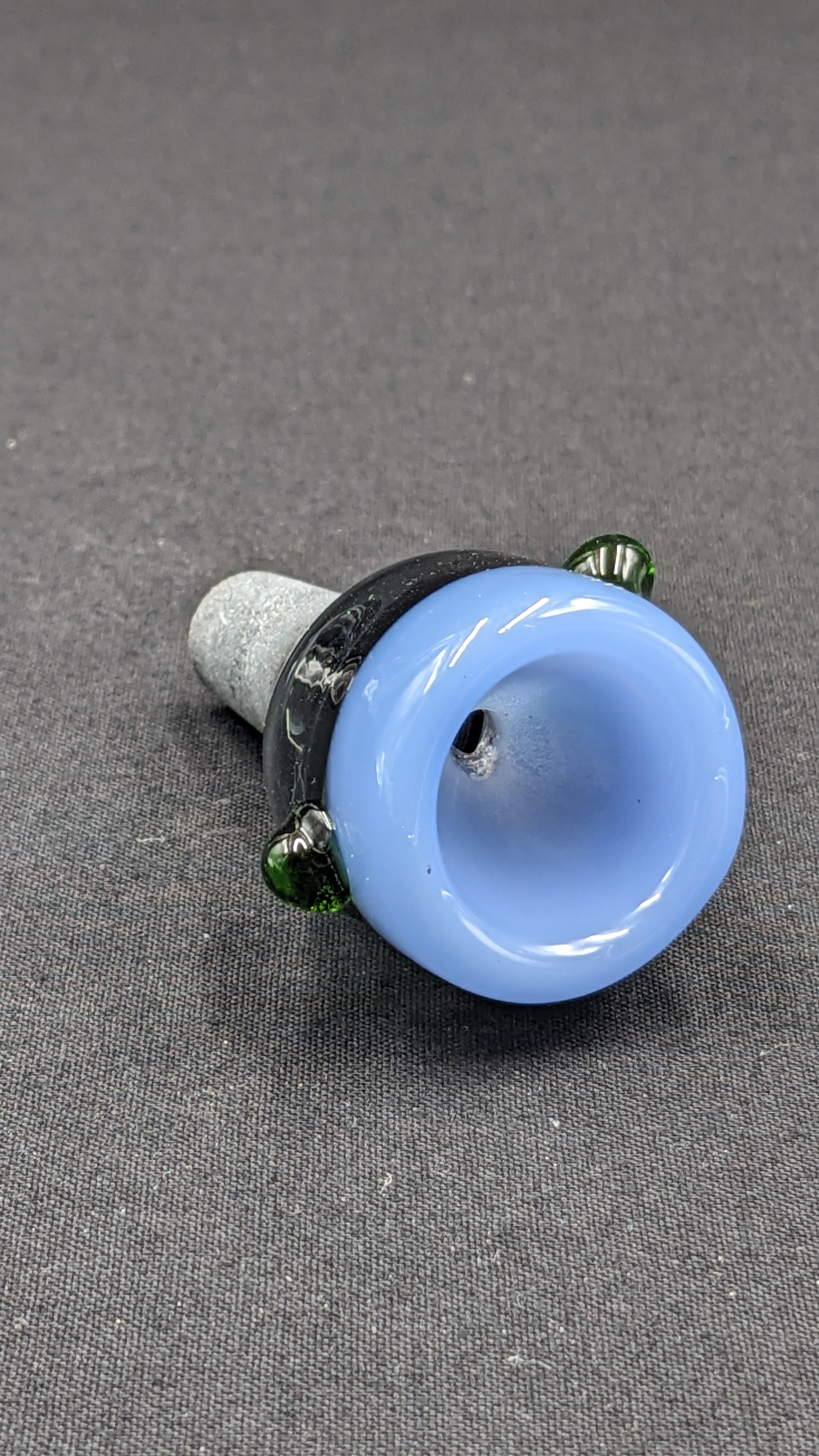 18mm Male Glass Round Slide Bowl For Bong/Water Pipe – Blue, Borosilicate Glass