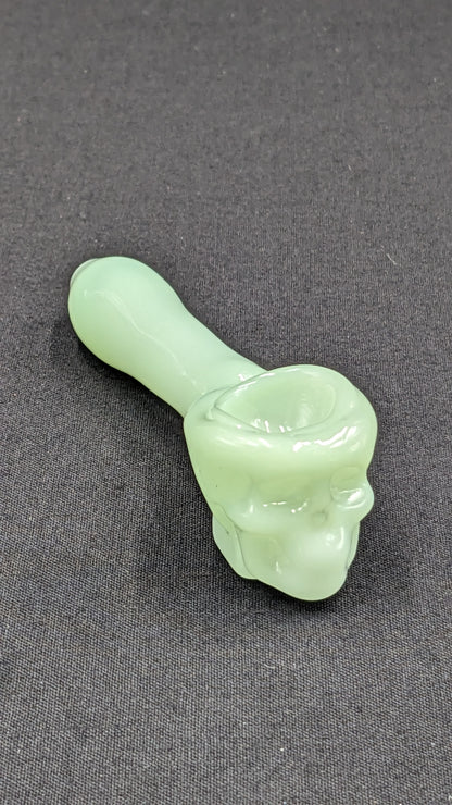 4" Glass Spoon Skull Jade