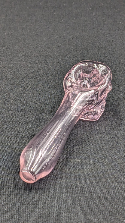 4" Glass Spoon Skull Pink