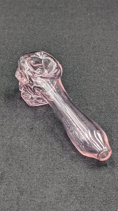 4" Glass Spoon Skull Pink