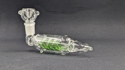 5" Glass Coil Tube Pipe w/ 14mm Slide bowl Green