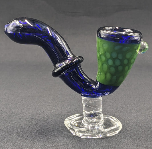 4.5" Glass Sherlock Pipe w/ Attached Stand BG