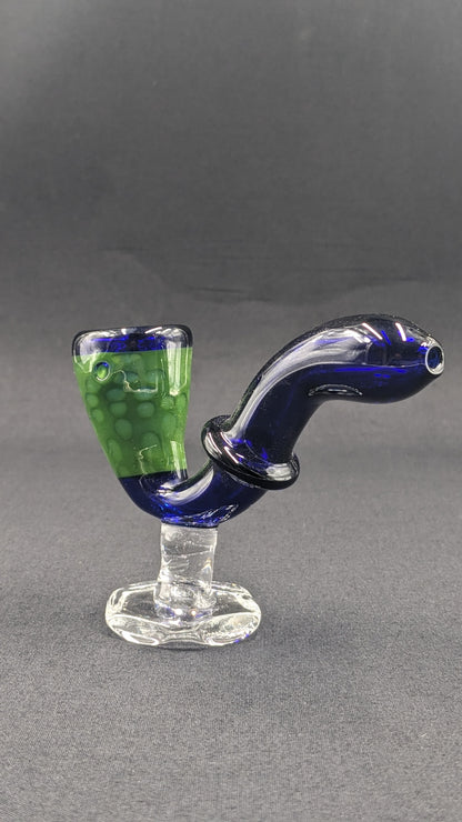 4.5" Glass Sherlock Pipe w/ Attached Stand BG