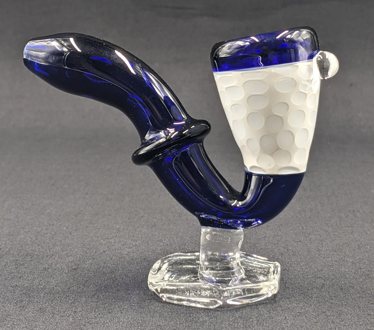 4.5" Glass Sherlock Pipe w/ Attached Stand BW