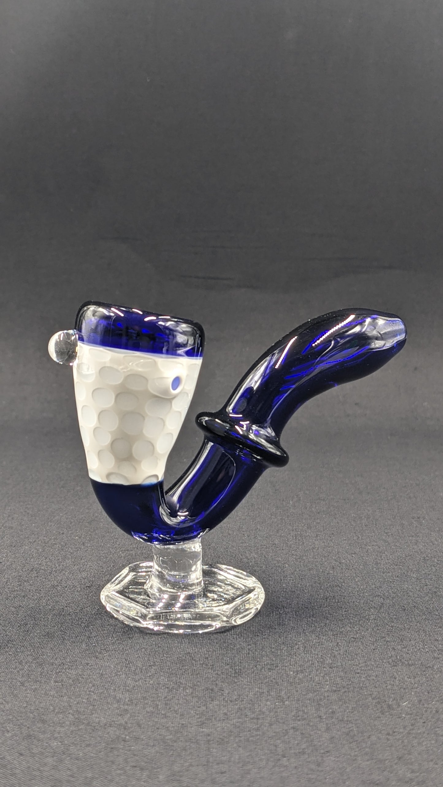 4.5" Glass Sherlock Pipe w/ Attached Stand BW