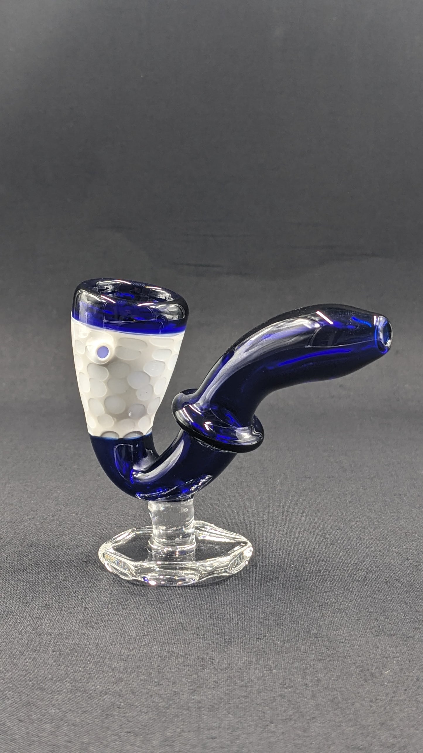 4.5" Glass Sherlock Pipe w/ Attached Stand BW