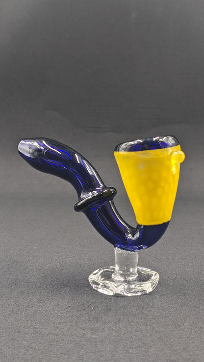 4.5" Glass Sherlock Pipe w/ Attached Stand BY