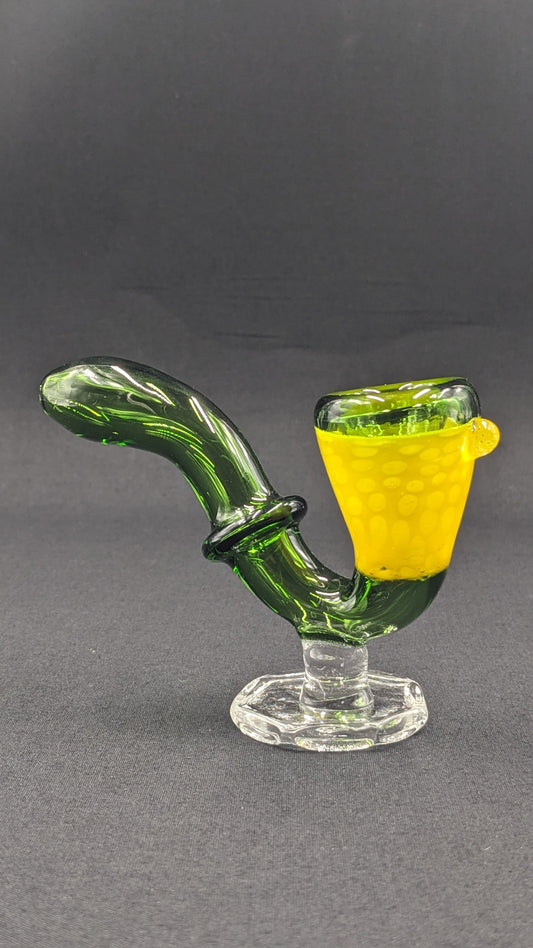 4.5" Glass Sherlock Pipe w/ Attached Stand GY