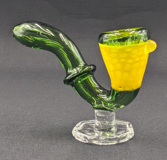 4.5" Glass Sherlock Pipe w/ Attached Stand GY