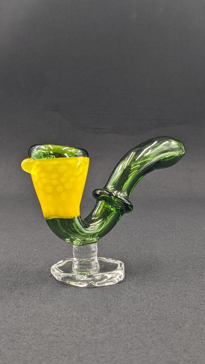 4.5" Glass Sherlock Pipe w/ Attached Stand GY