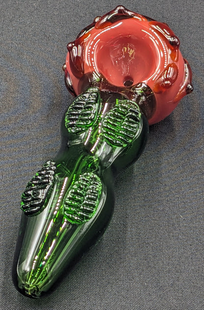 4.5" Glass Spoon Red Rose