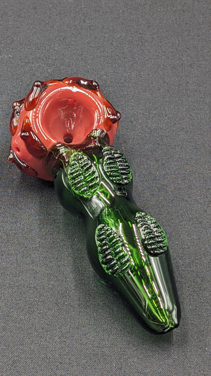 4.5" Glass Spoon Red Rose