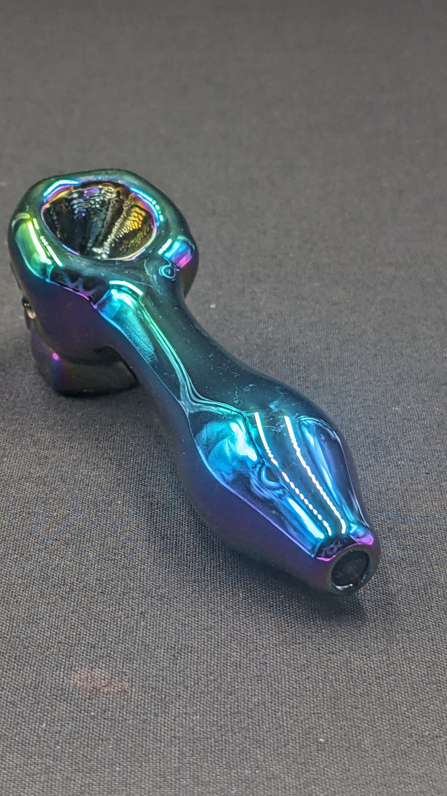 4" Glass Spoon Skull Rainbow