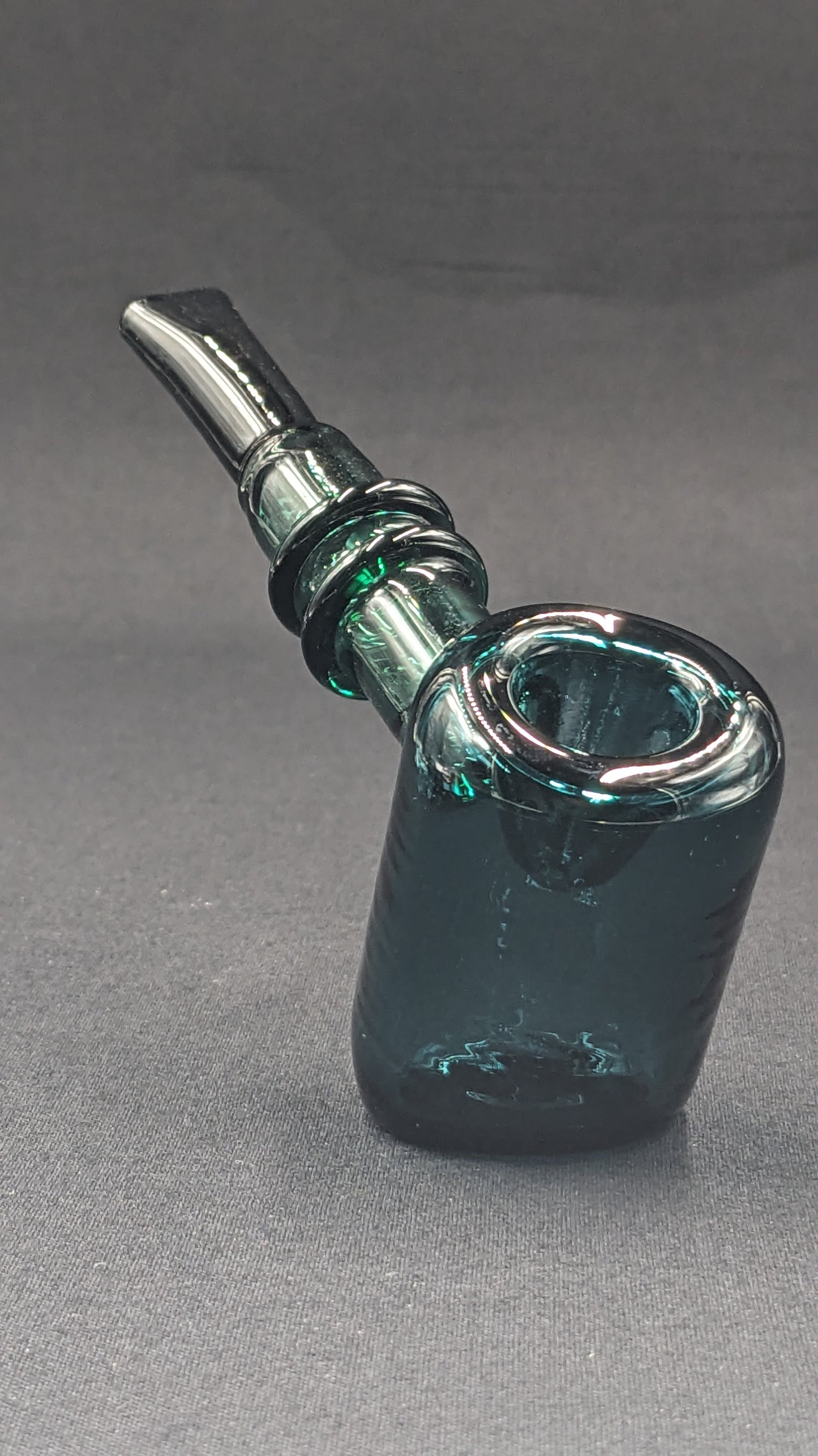 5.25" Glass Bowl Hammer Teal