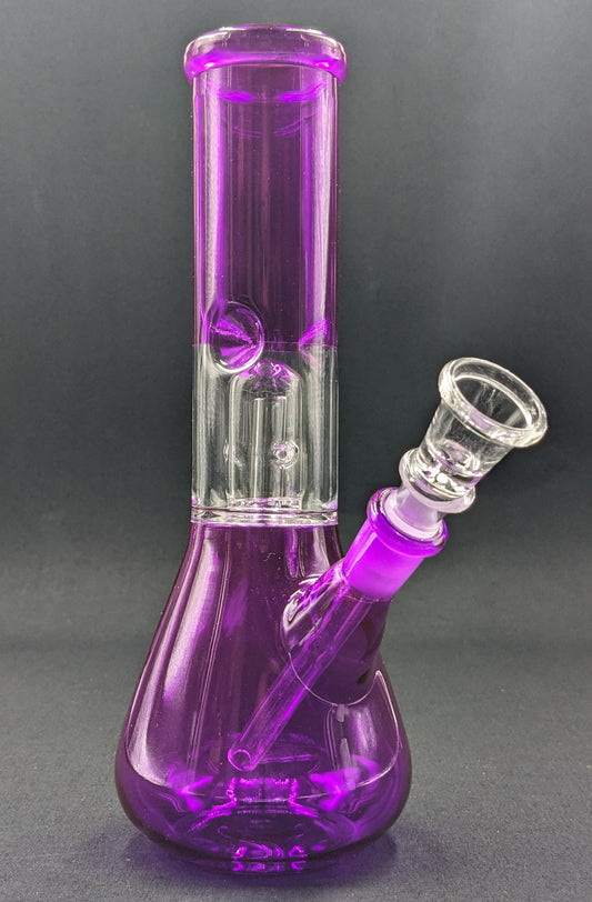 8" Glass Water Pipe Bong Purple + 5 FREE Screens