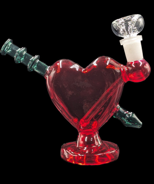 4.75" Glass Water Pipe Bong Heart Shaped