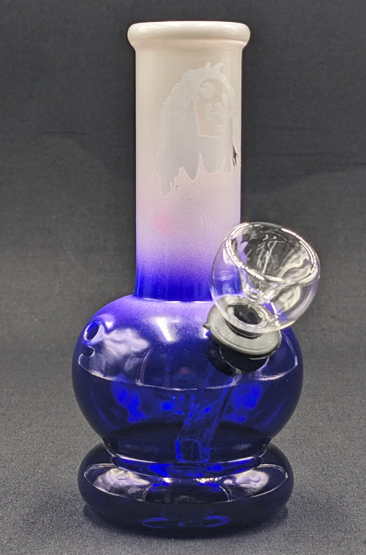5" Glass Water Pipe Bong Blue Marley