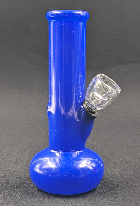 5" Glass Water Pipe Bong Gloss Round Bottom Blue