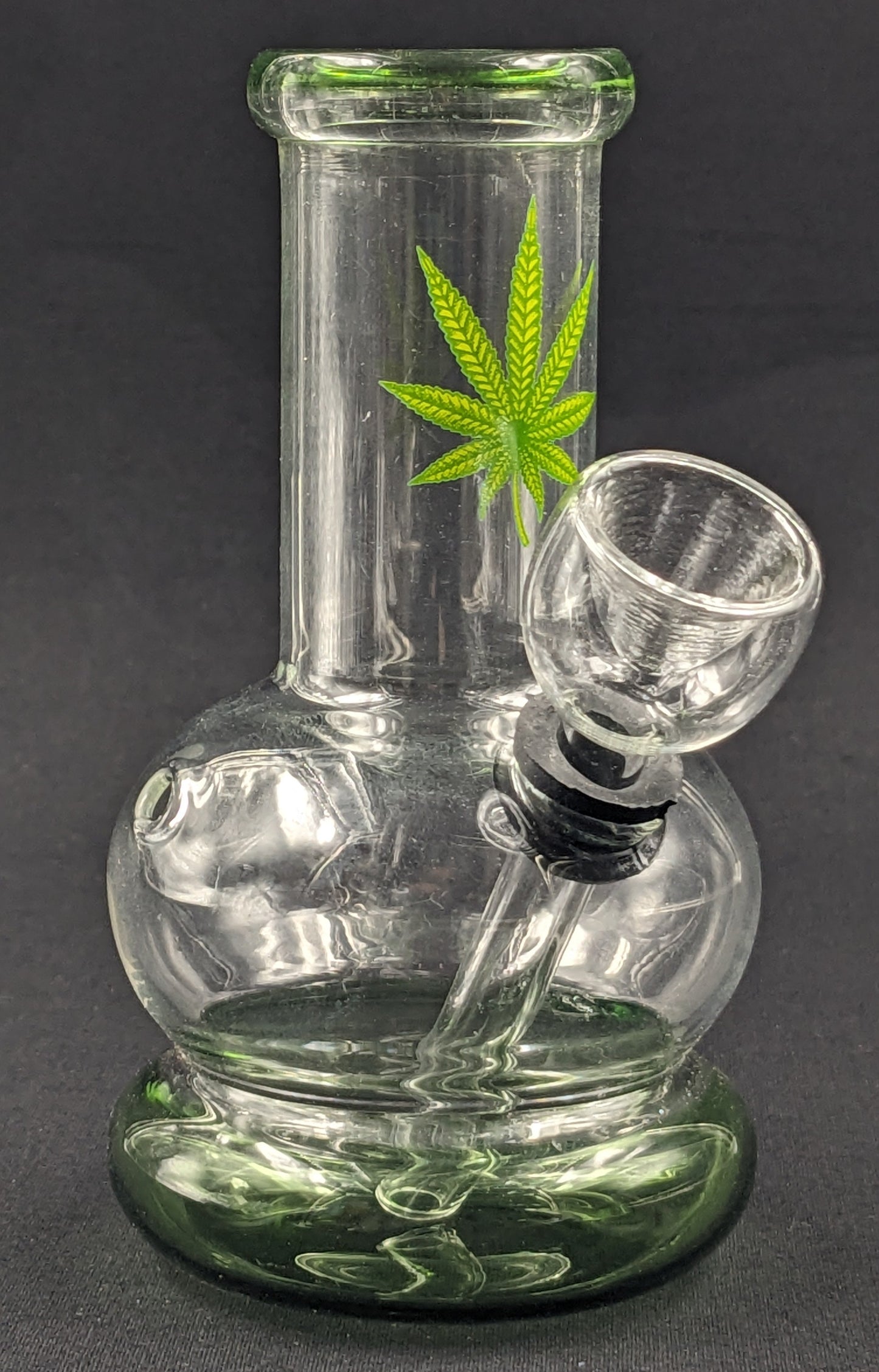 5" Glass Water Pipe Bong Leaf Green